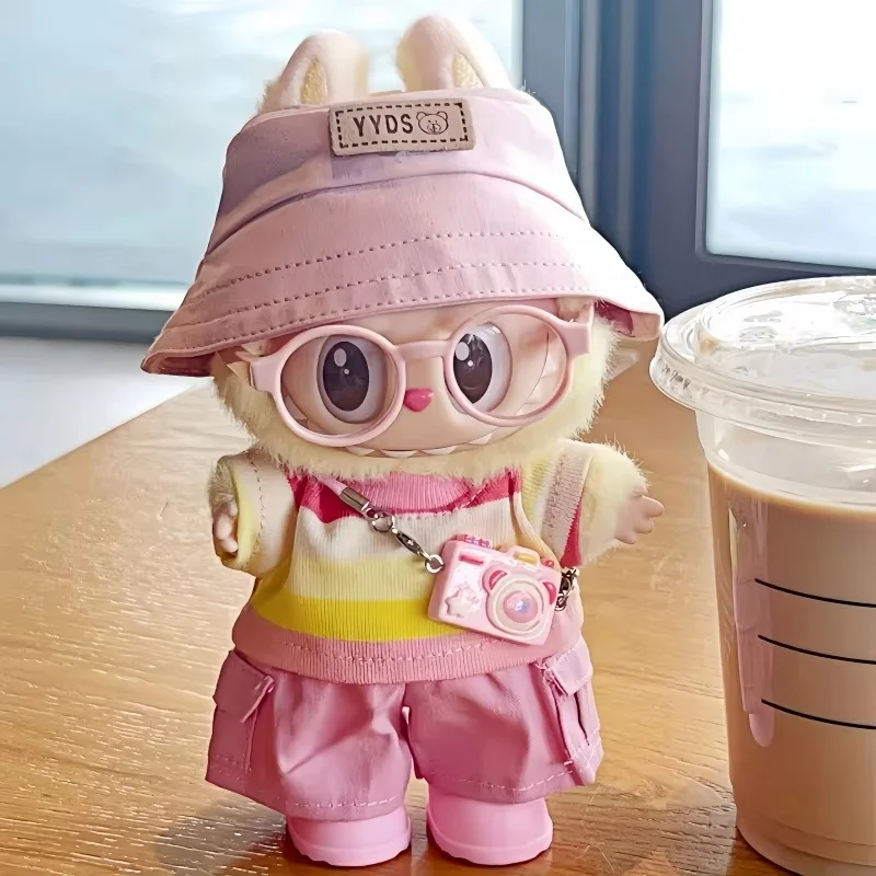 17cm Labubu Ubranka dla Labubu Buty Strój Zabawki Ubrania Codzienne Lalki Akcesoria Labubu Dostępne Od Ręki Tylko Ubrania na Prezent