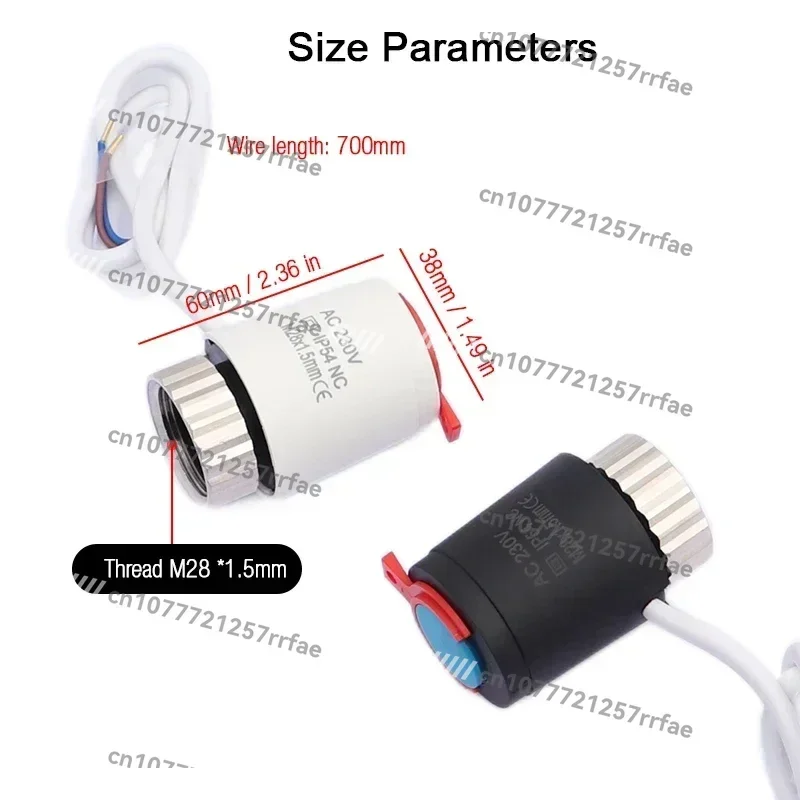 1/5/10 piezas 230V NC M28 * 1,5mm actuador térmico eléctrico para calefacción por suelo radiante TRV válvula termostática