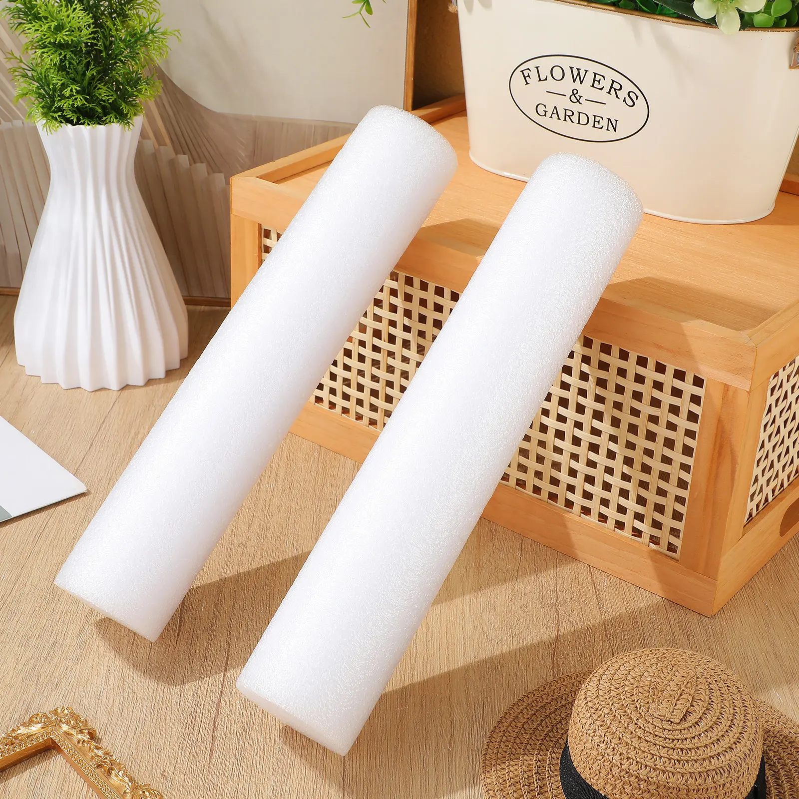 

10Pcs Foam Sticks for Bouquet White 30Cm Polystyrene Floral Foam Rods Flower Arrangement Supplies Crafting Tubes