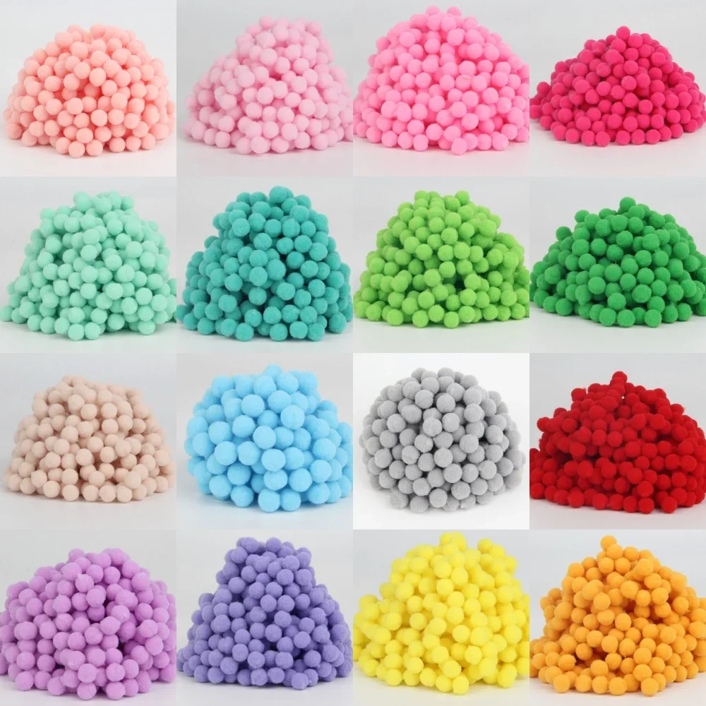 Plush Mini Pompom 10mm Mini Pompoms Soft Pompones Balls Fur Ball Flower Craft DIY Home Wedding Decoration 20g(288ps)