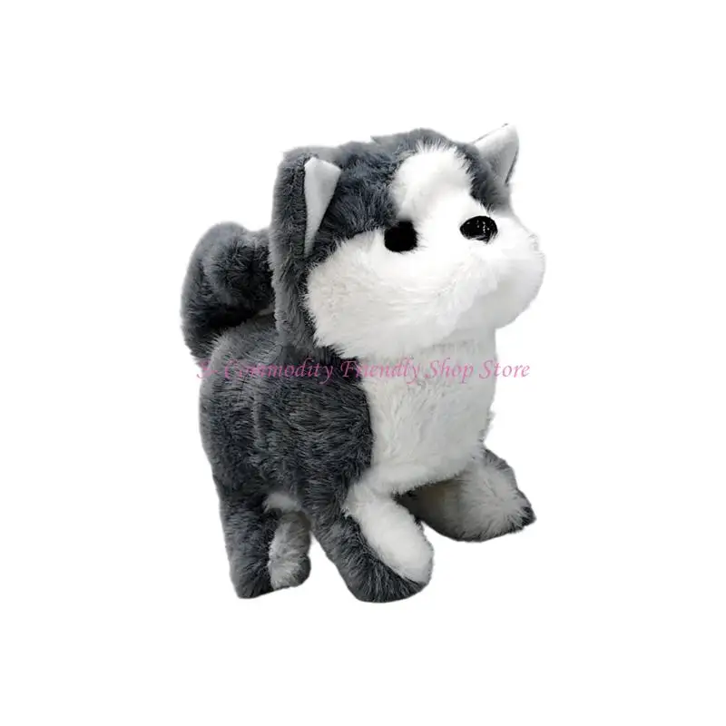 85ae-素敵な電動ロボット犬のおもちゃ子供のための現実的なぬいぐるみ子犬自動音声コマンド安全で楽しい相互作用ペットギフト