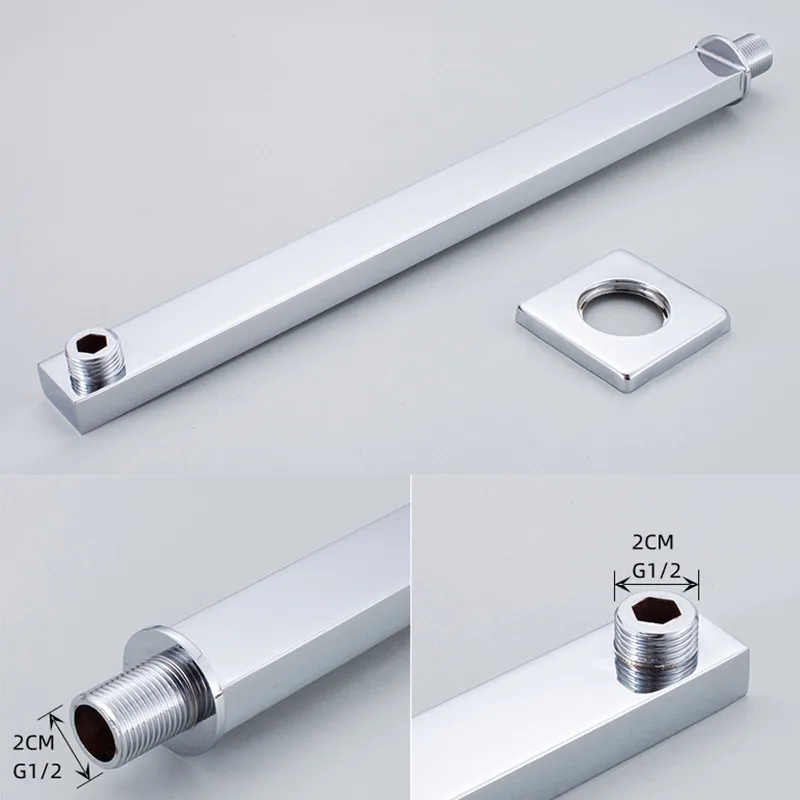 Bathroom Wall Mounted Shower Arm extension Ceiling Stainless Steel Chromed Shower Head Arms Rod Hardware Accessories For Bath