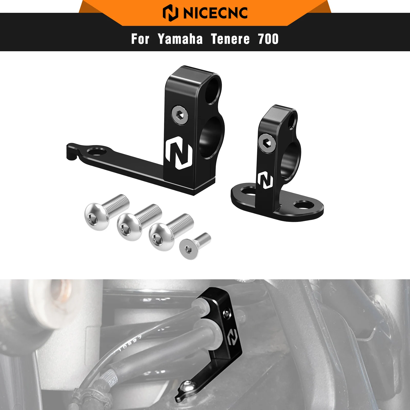 

For Yamaha Tenere 700 XTZ700 2019-2024 Motorcycle Rear Brake Line Hose Clamp for Tenere 700 World Raid T700 Rally 2020-2023 2024