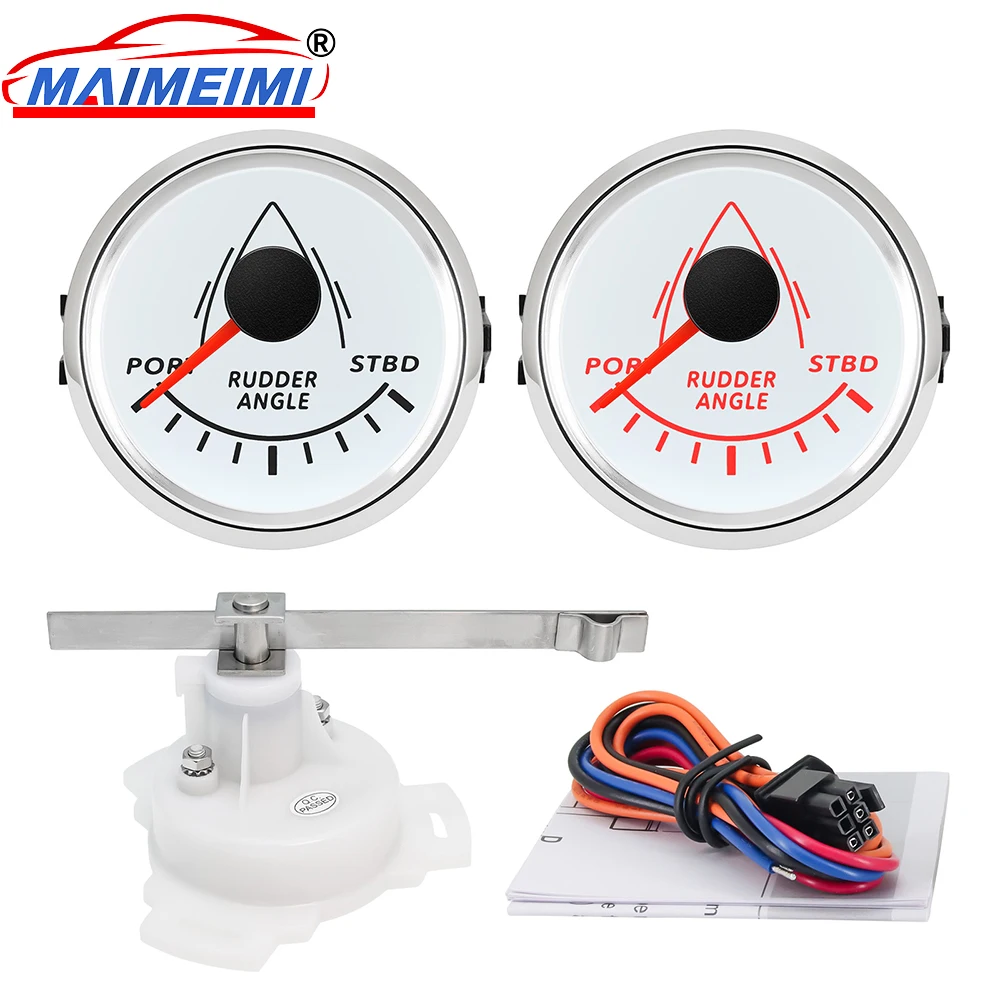 

0-190ohm Rudder Angle Indicator Gauge Meter Marine LCD Rudder Angle Meters or with Rudder Mating Sensor for Marine Yacht