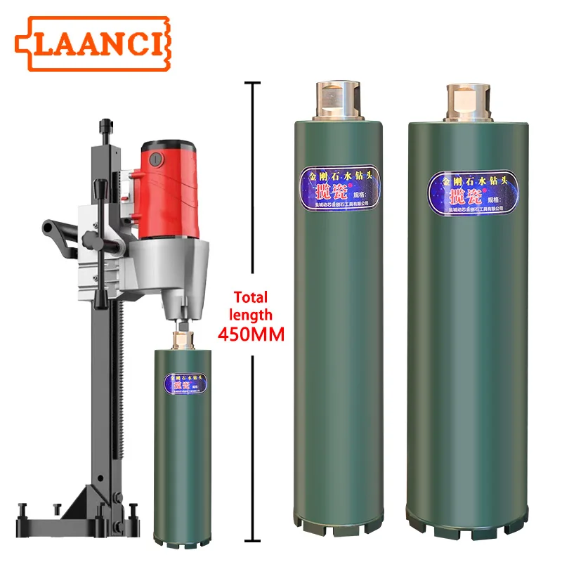 LAANCI Total Length 450mm Diamond Core Drill Bit 1 1/4 UNC T32 M22 With a Diameter of 25mm-200mm Sharp Reinforced Concrete Drill