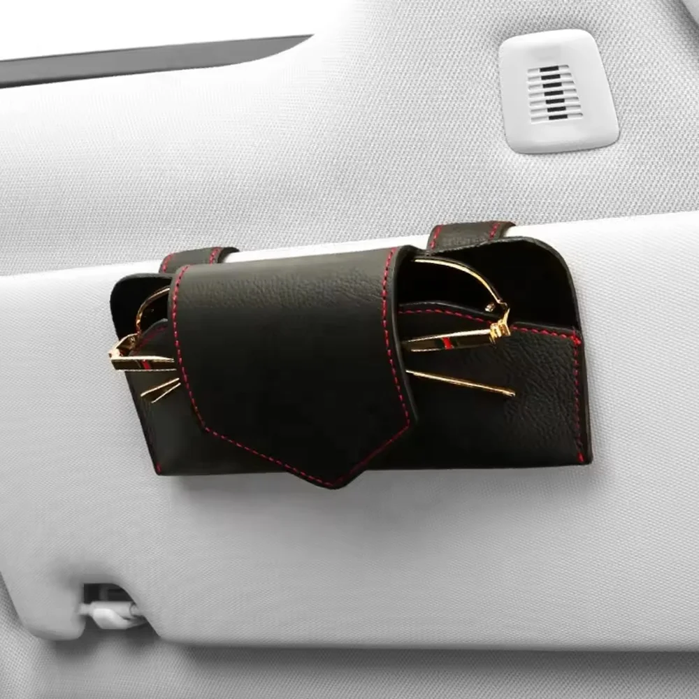 بارد CarNEW تصميم الداخلية اكسسوارات السيارات بو الجلود النظارات الشمسية تخزين سيارة الشمس قناع حامل النظارات الشمسية للسيارة
