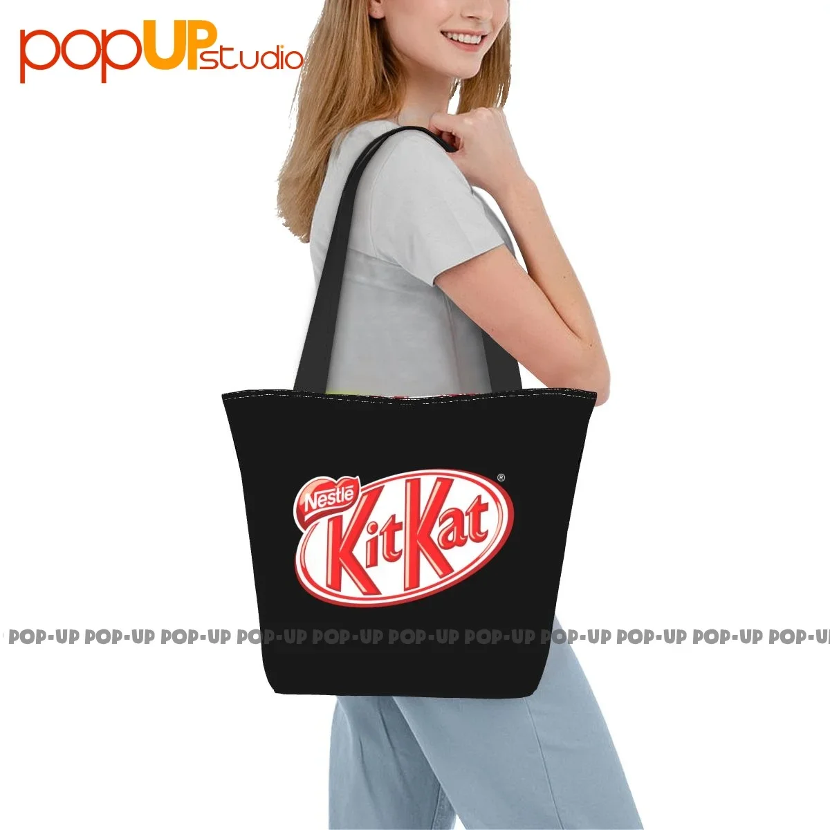 Nestle Kitkat Logo Chocolate Wafer Funny Handbags Lunch Bag Shopping Bag Carrying Bag