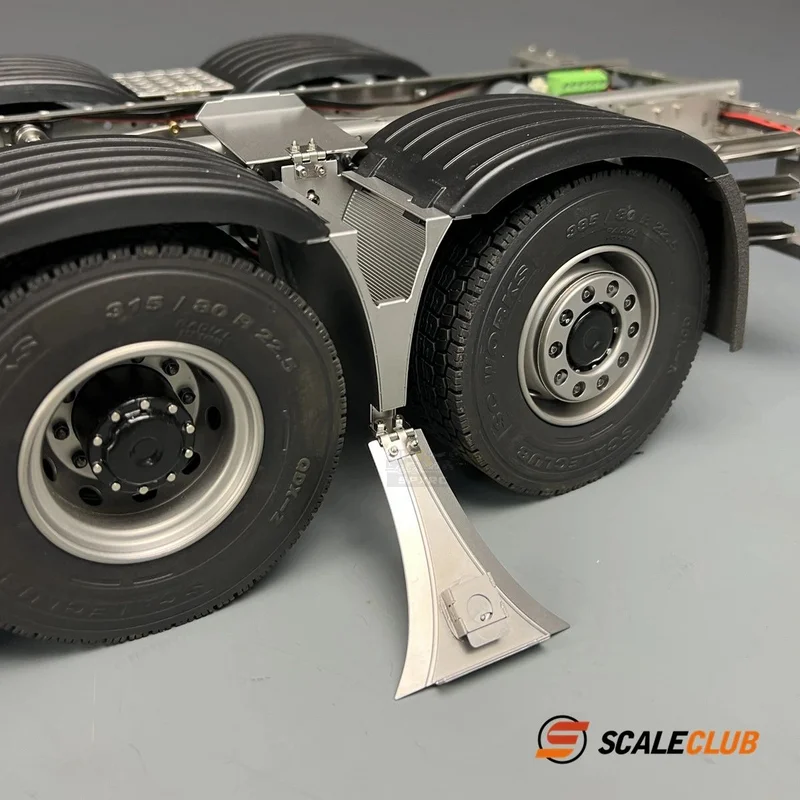 Scaleclub Model 1/14 Rear Dual Axle Fender Upgrade Metal Toolbox Open Cover For Oka Tamiya  Lesu Rc Truck Trailer