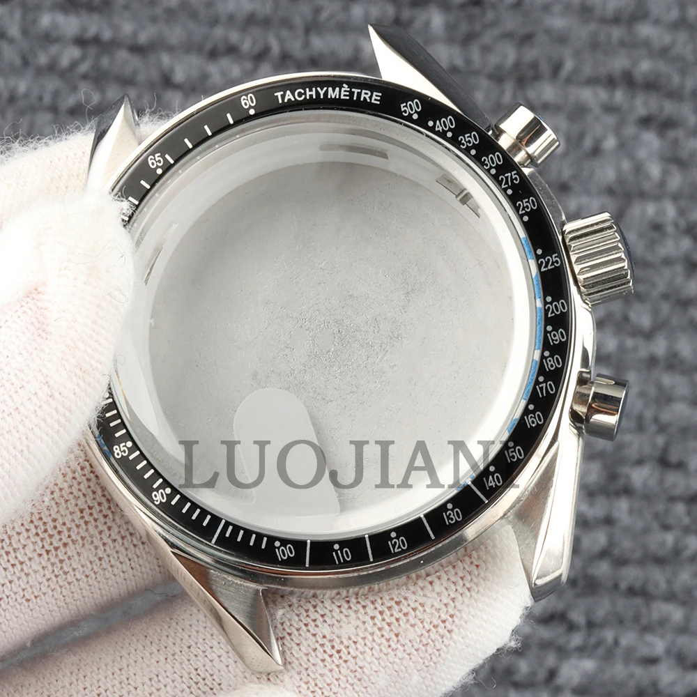 40mm Stainless Steel moon back cover Watch Case Fit VK63 VK64 Movement 32.5mm Dial Quartz Chronograph Men‘s Watch Accessories