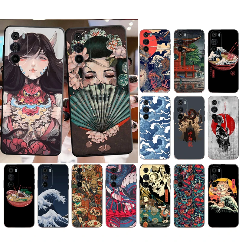 

Phone Case For Motorola Edge 50 40 Pro 60 50 40 30 Ultra Neo Fusion Moto G85 G72 G53 G54 G84 G13 G32 Japanese Style Art Wave