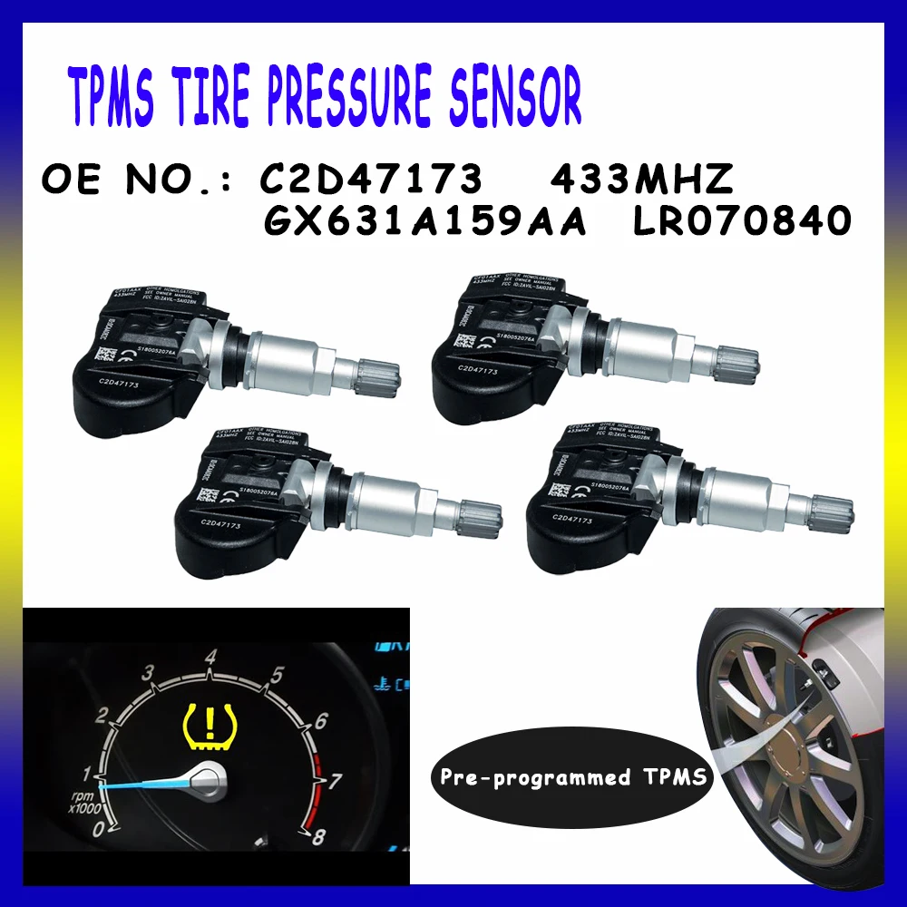 TPMS tire pressure sensors FOR LAND ROVER Discovery sport Range Rover Sport Evoque 2011 L322  L405 C2D47173 433MHz