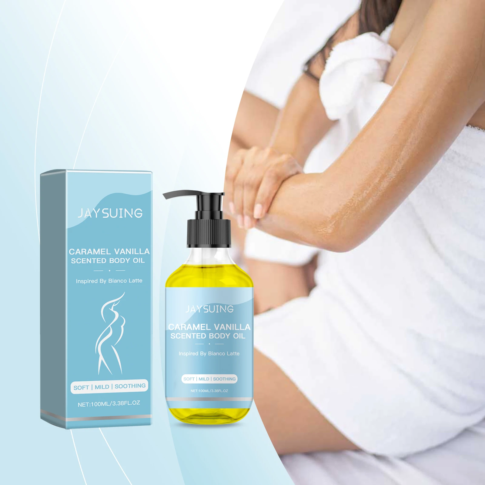 Aceite corporal de vainilla y caramelo, cuidado corporal hidratante y nutritivo, aceite de masaje para la piel brillante