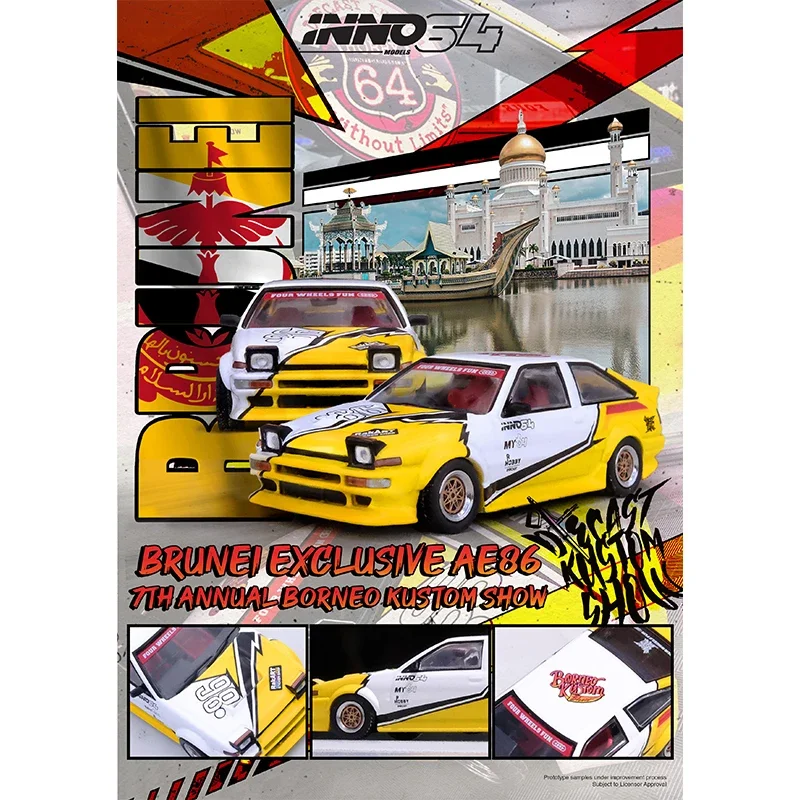 In Stock INNO 1:64 Sprinter Trueno AE86 Brunei Limited Diecast Car Model Collection Toys