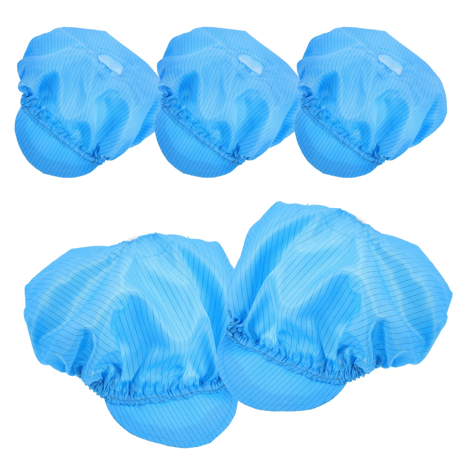 

5Pcs Anti-Static Cap Polyester Mesh Fabric Comfortable Lightweight Washable Cleanroom Workshop Hat Blue Anti-Static Cap