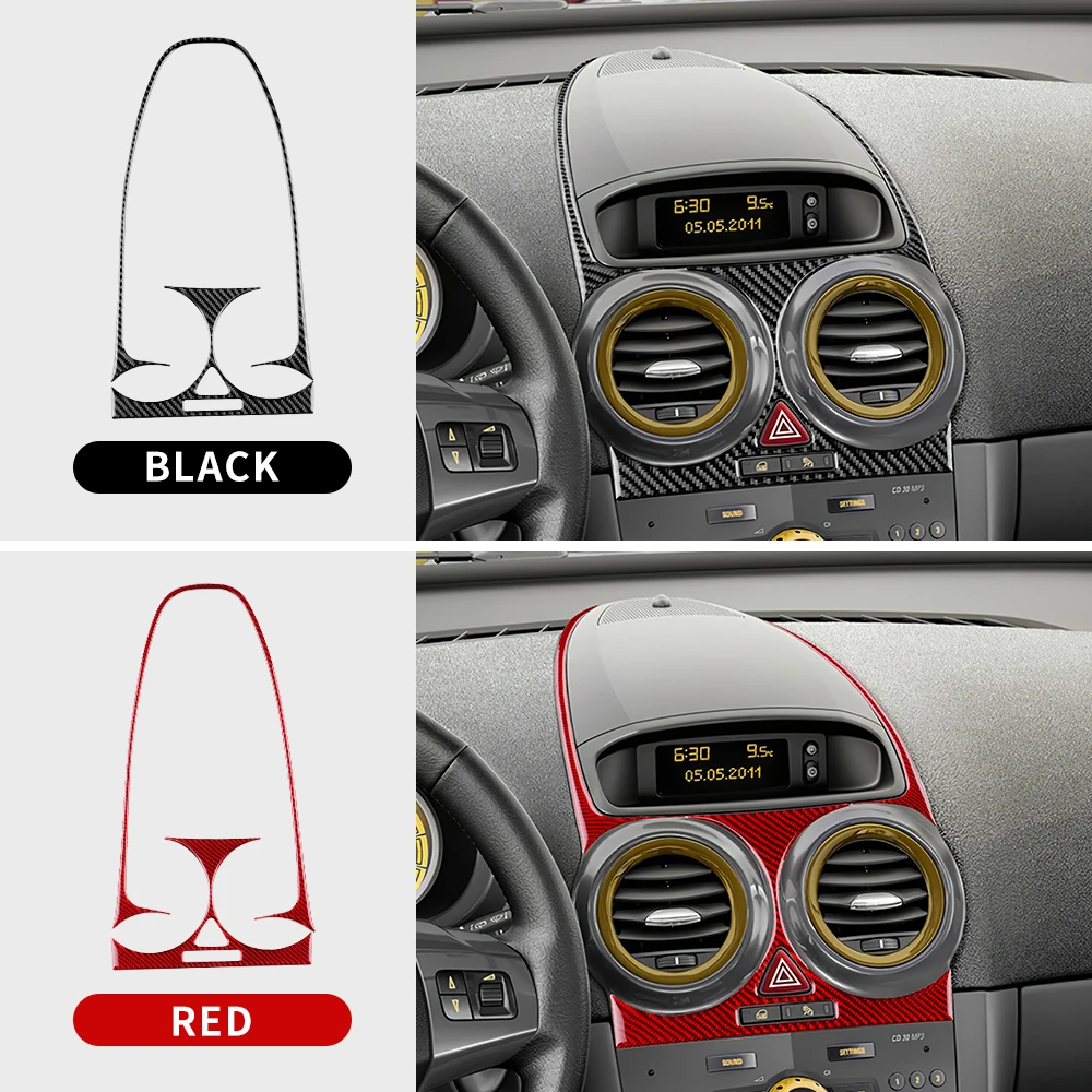 For Opel Corsa 2007 2008 2009 2010 2011 2012 2013 2014 Real Soft Carbon Fiber Sticker Car Central Control Outlet Time Screen