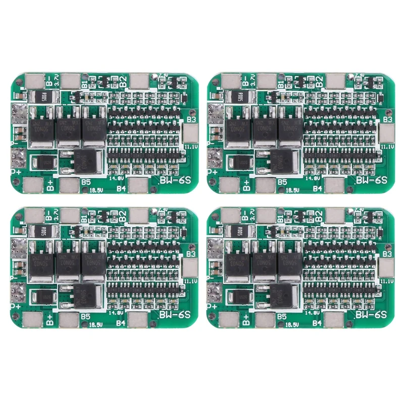 4X 6S 15A 24V PCB BMS Charger Protection Board For 6 18650 Li-Ion Lithium Battery Cell Module DIY Kit