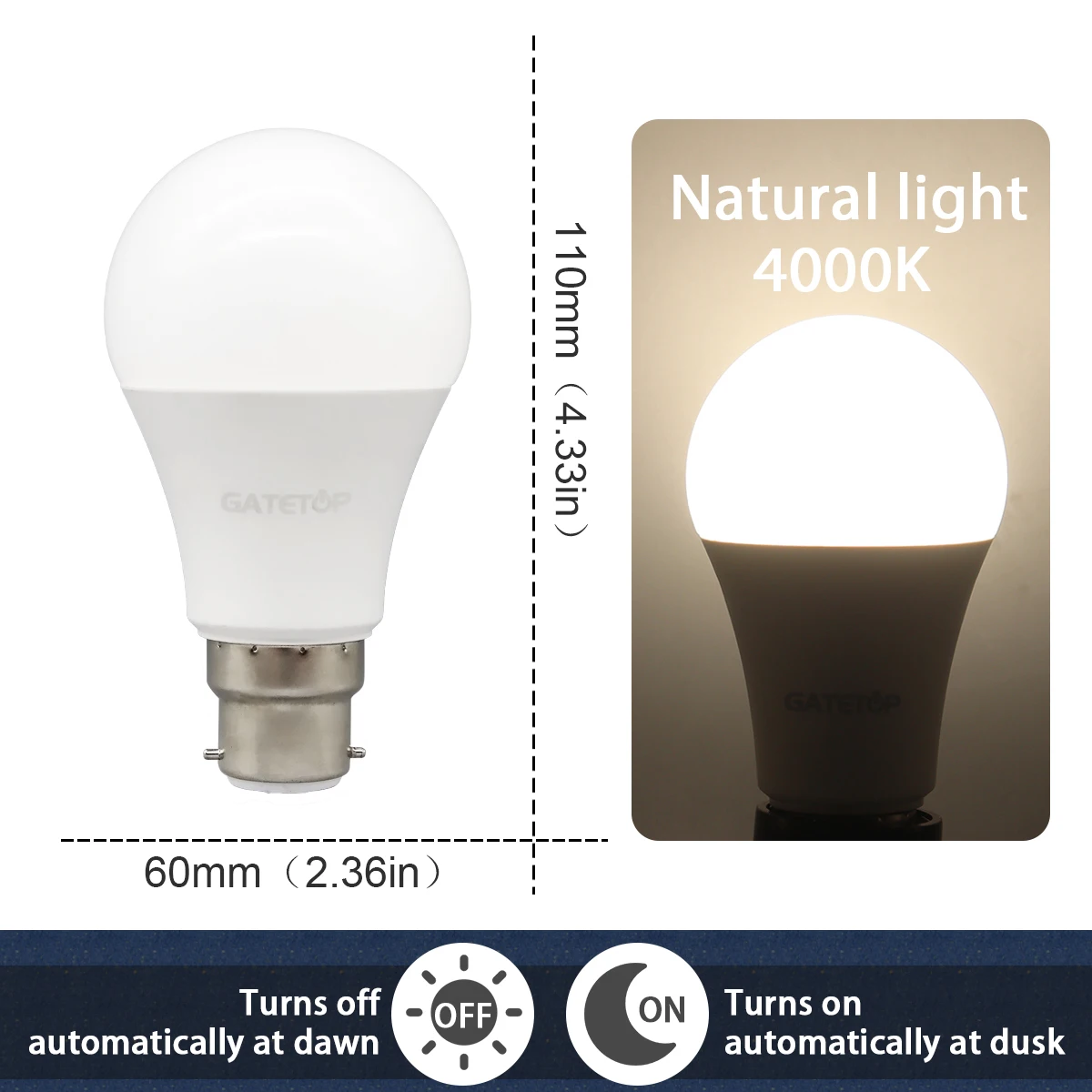 1 stks Led Lamp Lichtsensor Controle Lamp AC 220 V 110 V 10 W E27 B22 Schemering tot Dageraad Gloeilamp voor De Ingang van Ondergrondse Garage