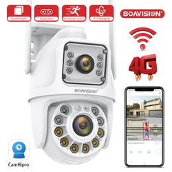 Wifi 4G Camera PTZ Dual-Lens Dual-Screens HD 4MP AI Auto Tracking Humanoid Detection Two Way Audio Camhipro APP Security Camera