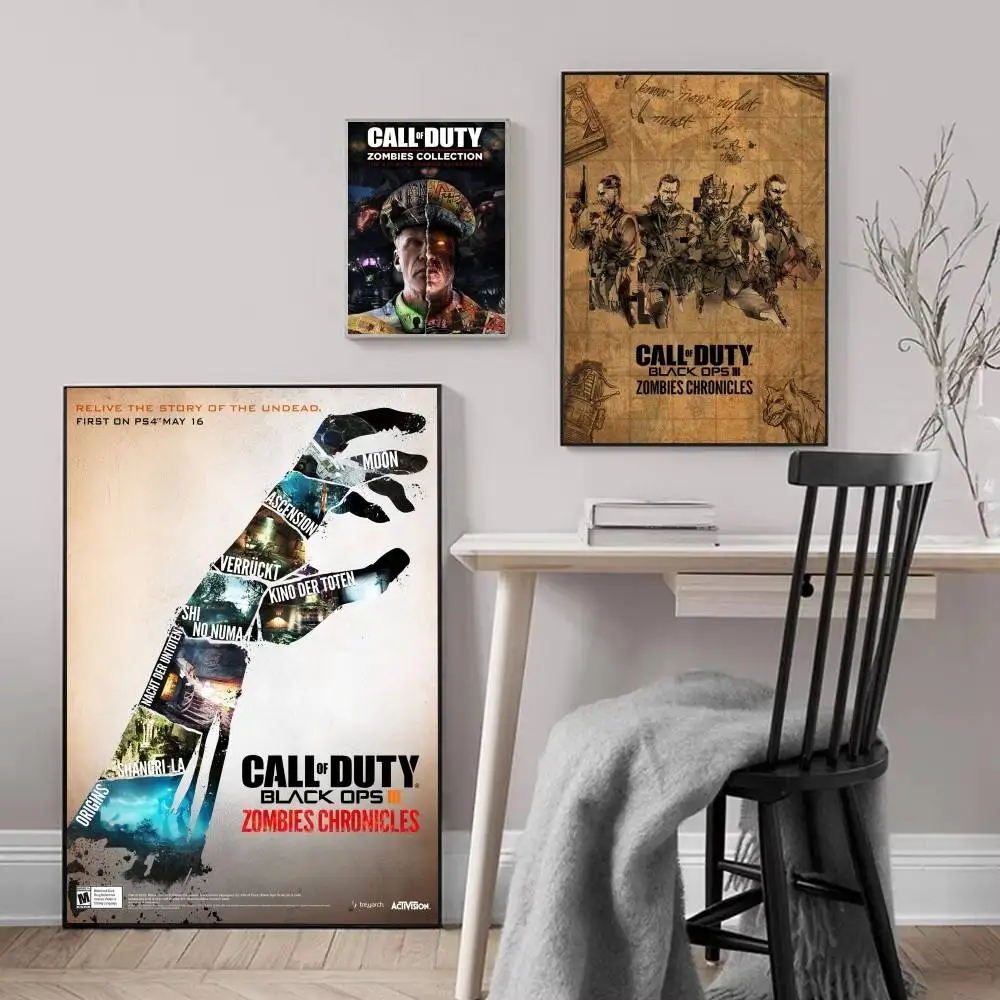 ملصق Cod Zombies ذاتي اللصق فني مقاوم للماء ملصق ورقي لديكور جدران غرفة القهوة والبار