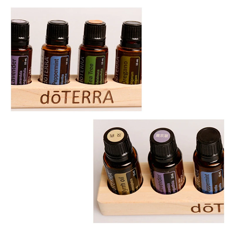 Présentoir en bois pour stockage d'huiles essentielles, porte-bouteille de parfum, 6 trous, lisse, DoTERRA, château essentiel, T1, 1PC