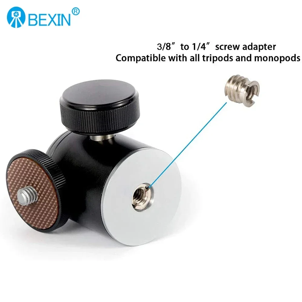 BEXIN K26A Ball Head Mount Metal 360 Degree Swivel Mini BallHead 1/4\