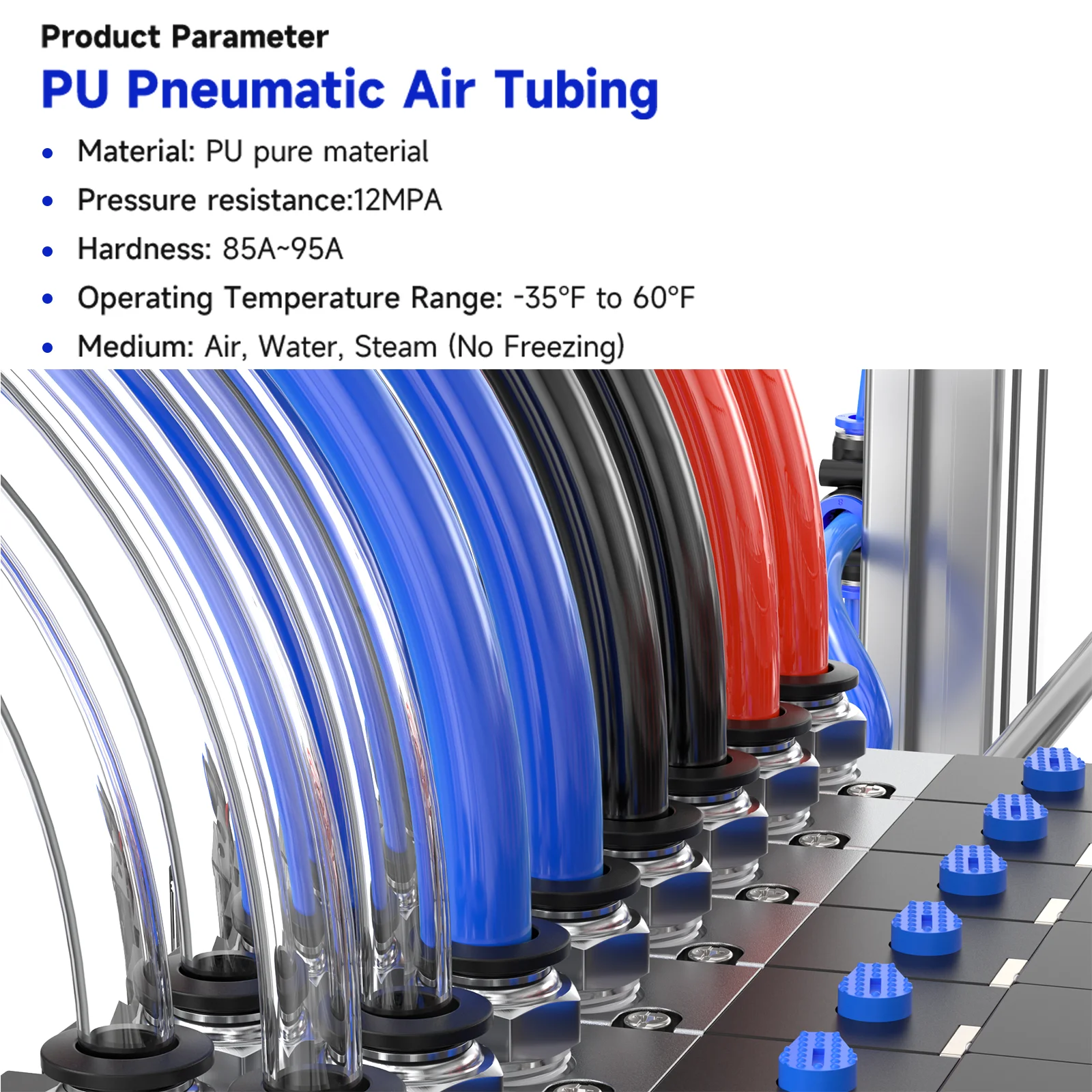 10M/20M Pneumatic Hose Compressor Hose Air Tube 4*2.5mm 6*4mm 8*5mm 10*6.5mm 12*8mm 14*10mm 16*12mm Pneumatic Air Hoses PU Pipe view 3