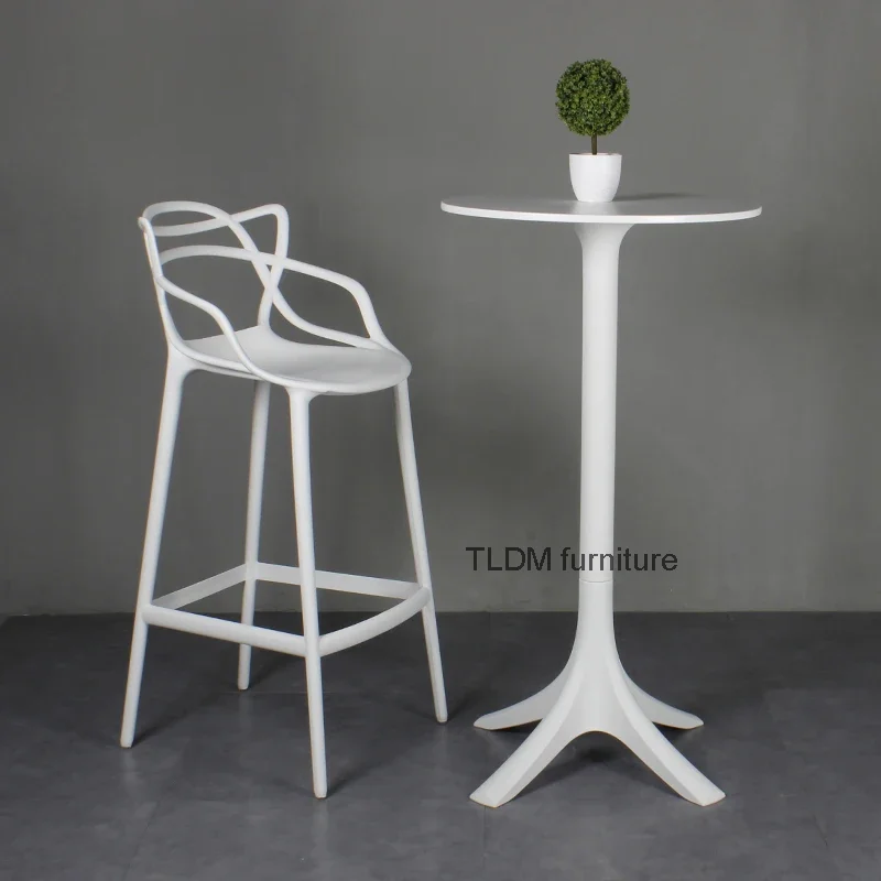 

High Minimalist Bar Stools Plastic Coffee Island Breakfast Dining Chairs Kitchen Nordic Chaises De Salon Bar Furniture YX50BY