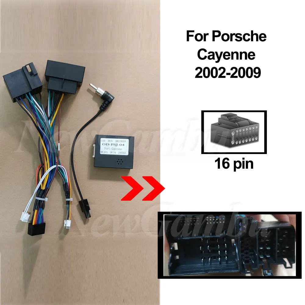 Car Wiring Harness Android Power Cable For Porsche Cayenne 2002 2003 2004 2005 2006-2009 Cable OR CANBUS OR CABLE AND CANBUS