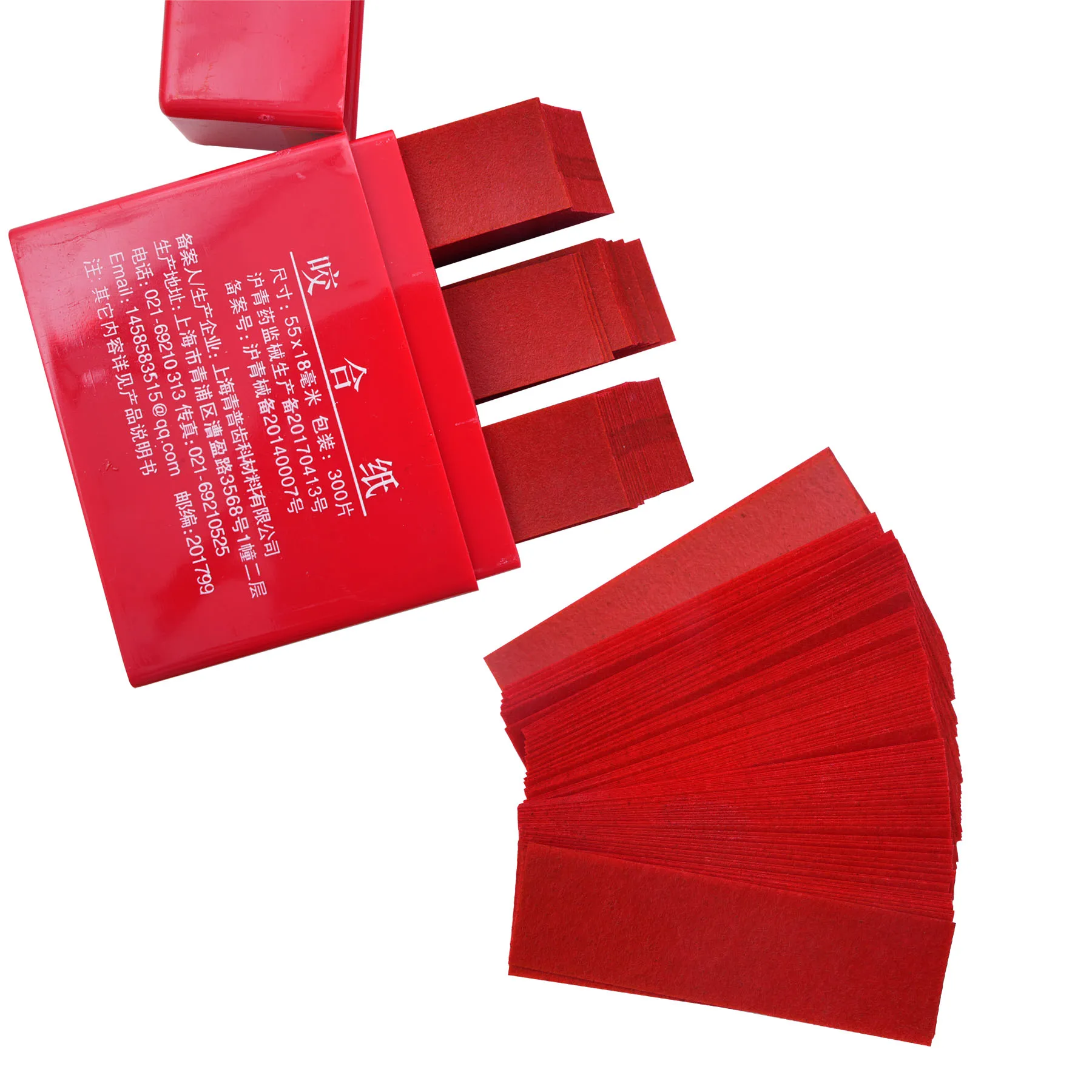 300 ورقة شرائط الورق توضيح الأسنان أوكلوسيو ورقة منتجات مختبر الأسنان أداة العناية بالأسنان عن طريق الفم مواد تبييض 55*18 مللي متر