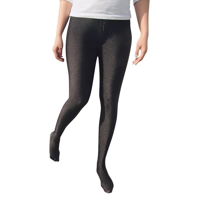 Glänzende unsichtbare Reiß verschluss offenen Schritt plus Größe schwarze Frauen hohe Taille Leggings Strumpfhosen Fitness Sport hose sexy Hose