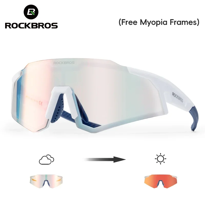 ROCKBROS Photochromic Cycling Glasses, UV400 Protection Sunglasses, Skiing Fishing Eyewear, MTB Road Bicycle Goggles