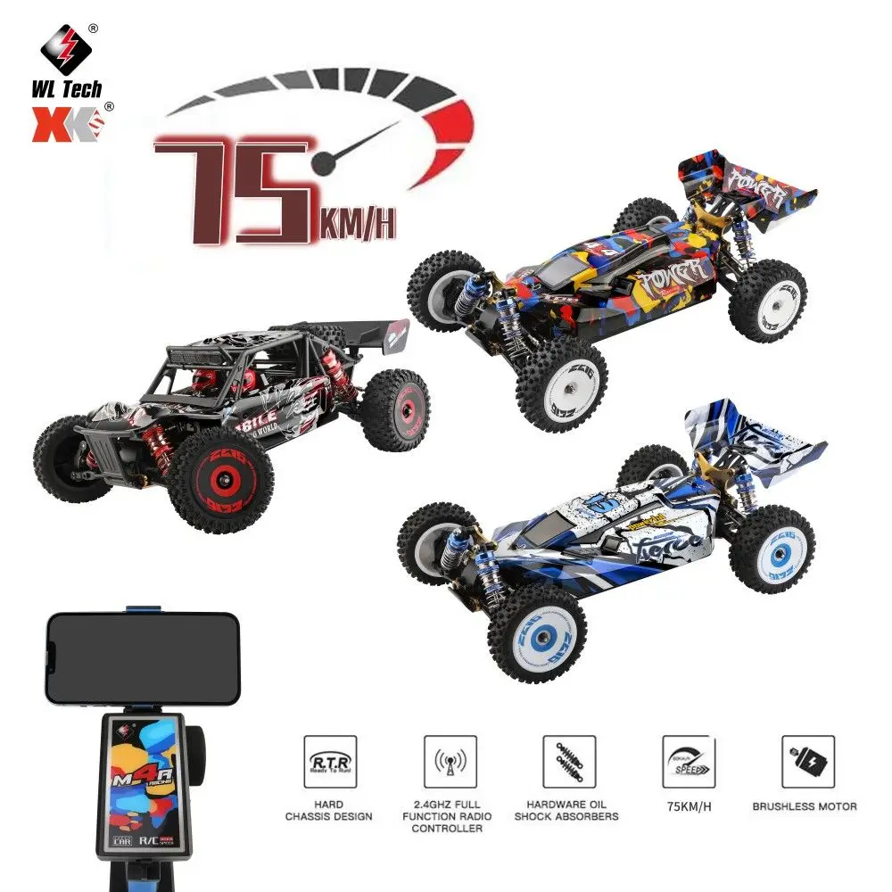 WLtoys 124007 RC Car 1:12 Scale Remote Control Car 4WD 75km/h High Speed Racing Car 2.4GHz All Terrain Off Road RC Truck