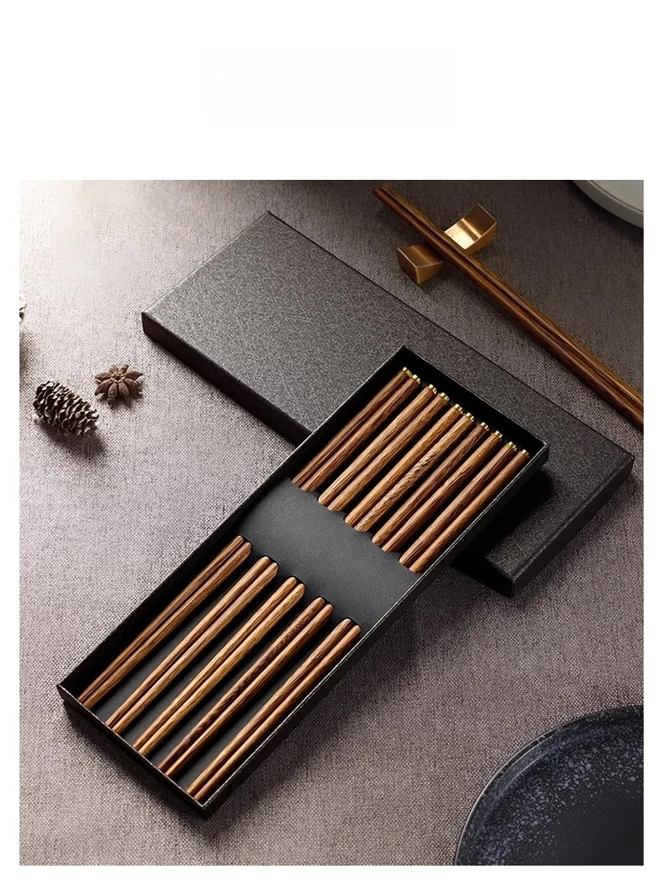 U Mi LIVING Golden Point Chinese Sle High End Wooden Chopstis Resistant to High Temperatures And Mold for Home Use