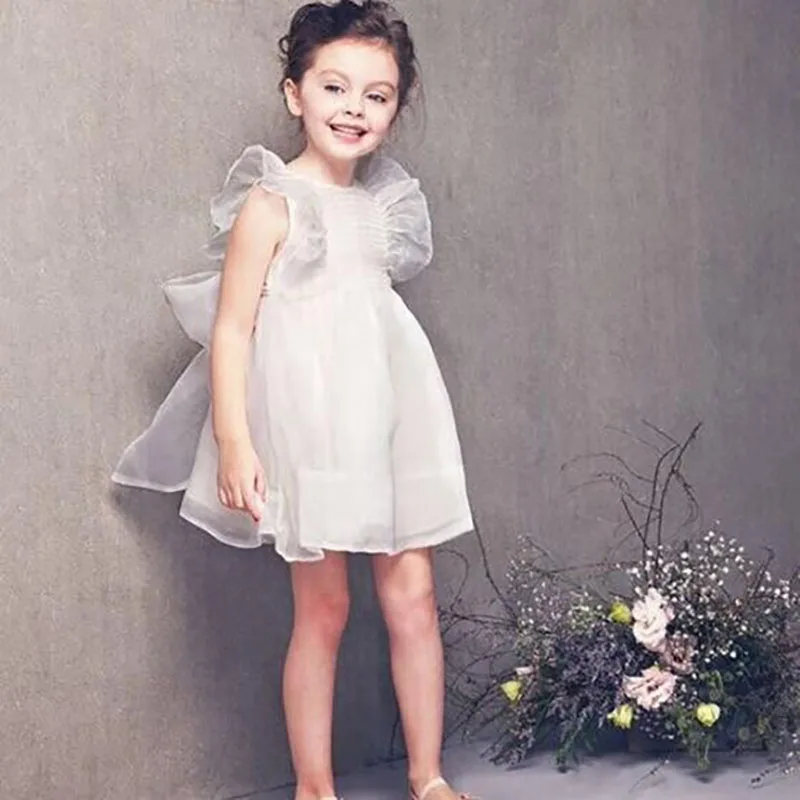 2-7Years/Summer Kids Girls Wedding Party Princess Dresses Baby Girl Clothes Sweet Lace Evening Dress Children Clothing BC1067