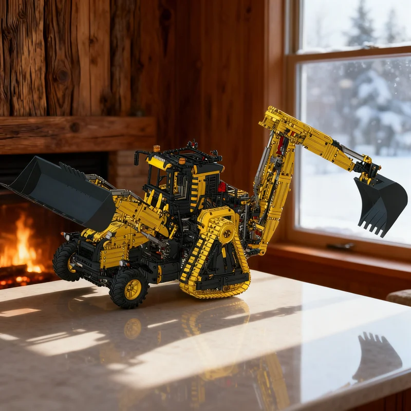 

6923pcs MOC Super Heavy Backhoe Loader Power Functions Technical Model Building Blocks DIY Creative Gift Display Decor Premium