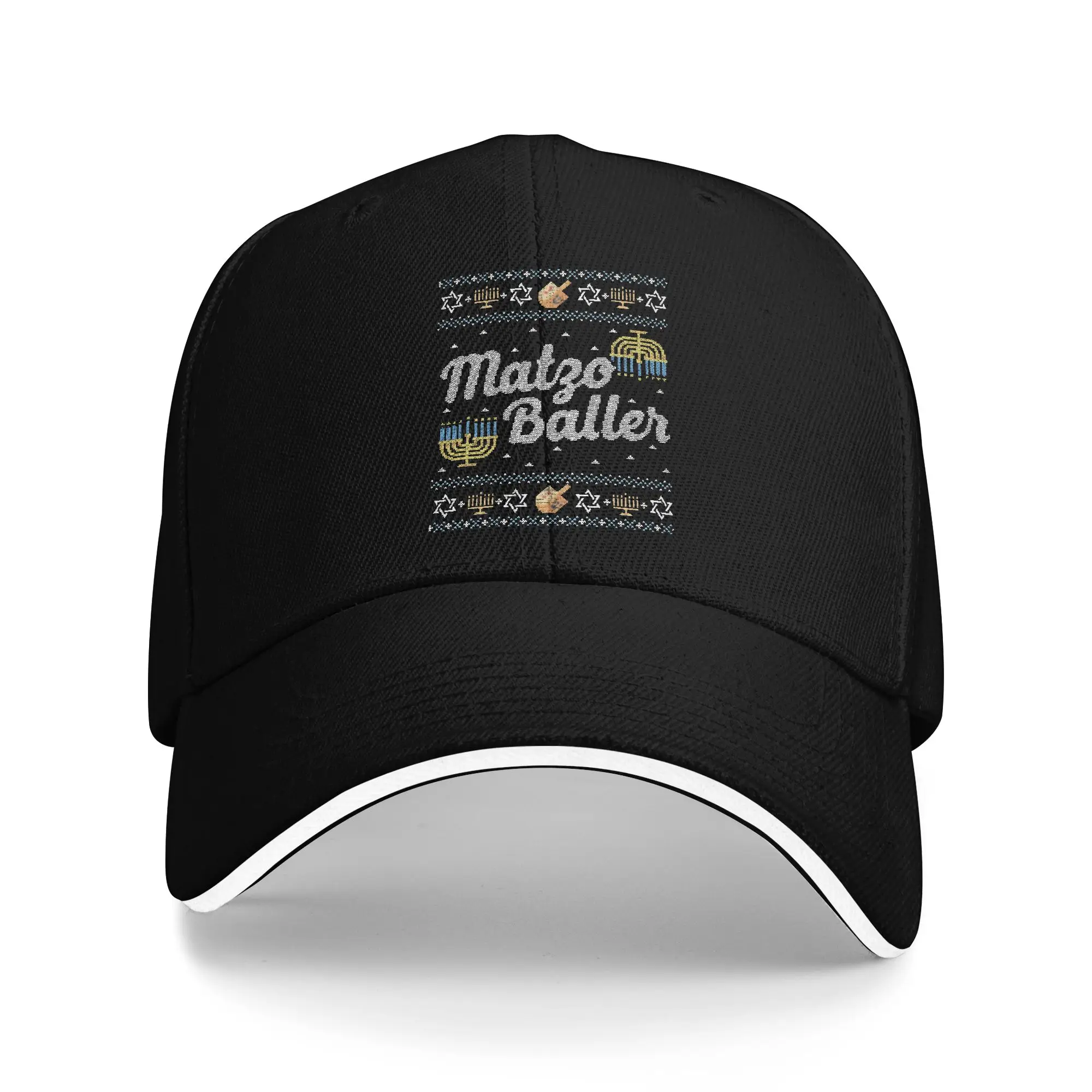 Hanukkah Matzo Baller Jewish Baseball Cap Casual  Sandwich Hats Men Women Polyester Sun Cap Running Golf