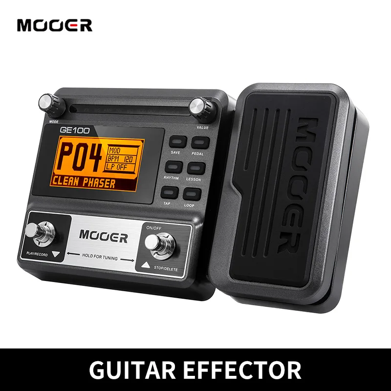 

MOOER GE100 Guitar Multi-effects Processor Effect Pedal with large LCD display 8 effect modules Loop Recording (180 Seconds)