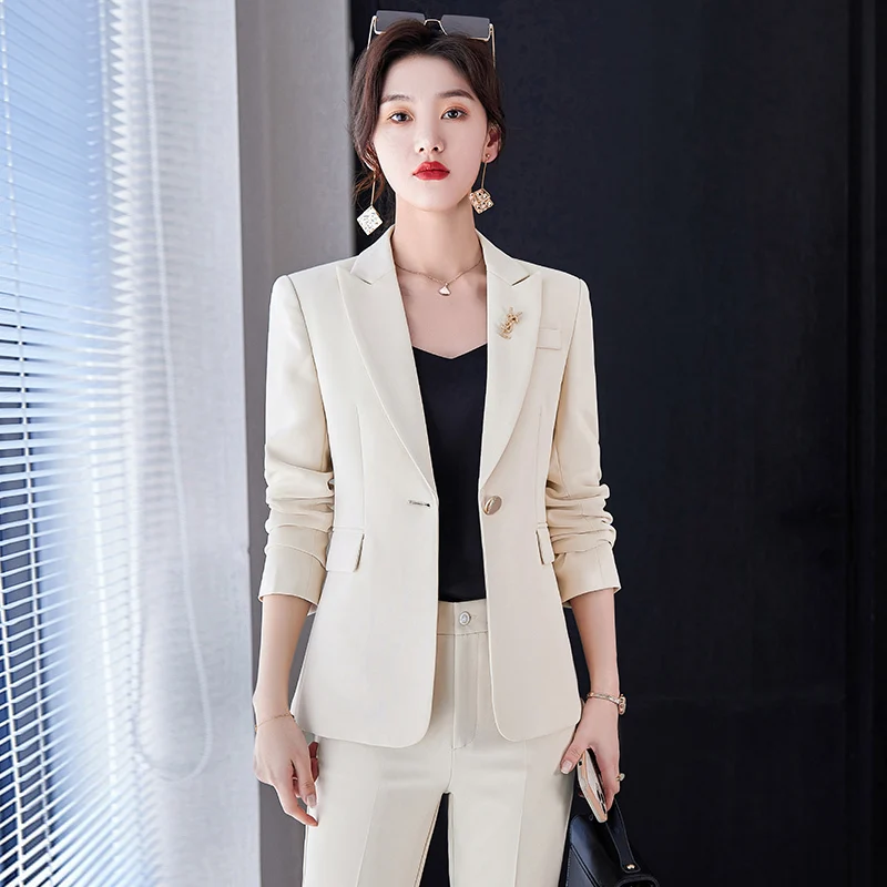 

Women Formal Professional Business Suits 2022 Spring Summer OL Styles for Ladies Office Work Wear Suits Career Interview Blazers