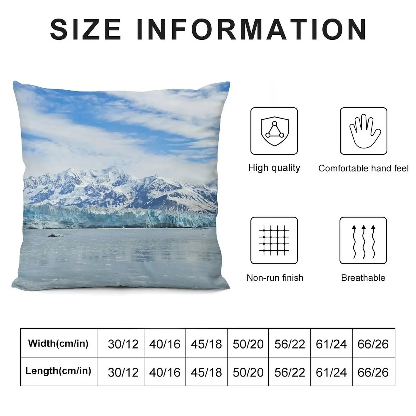 Hubbard Glacier, Alaska Throw Pillow autumn pillowcase Pillow Cases Decorative Pillows Aesthetic Cushion Cover Luxury pillow