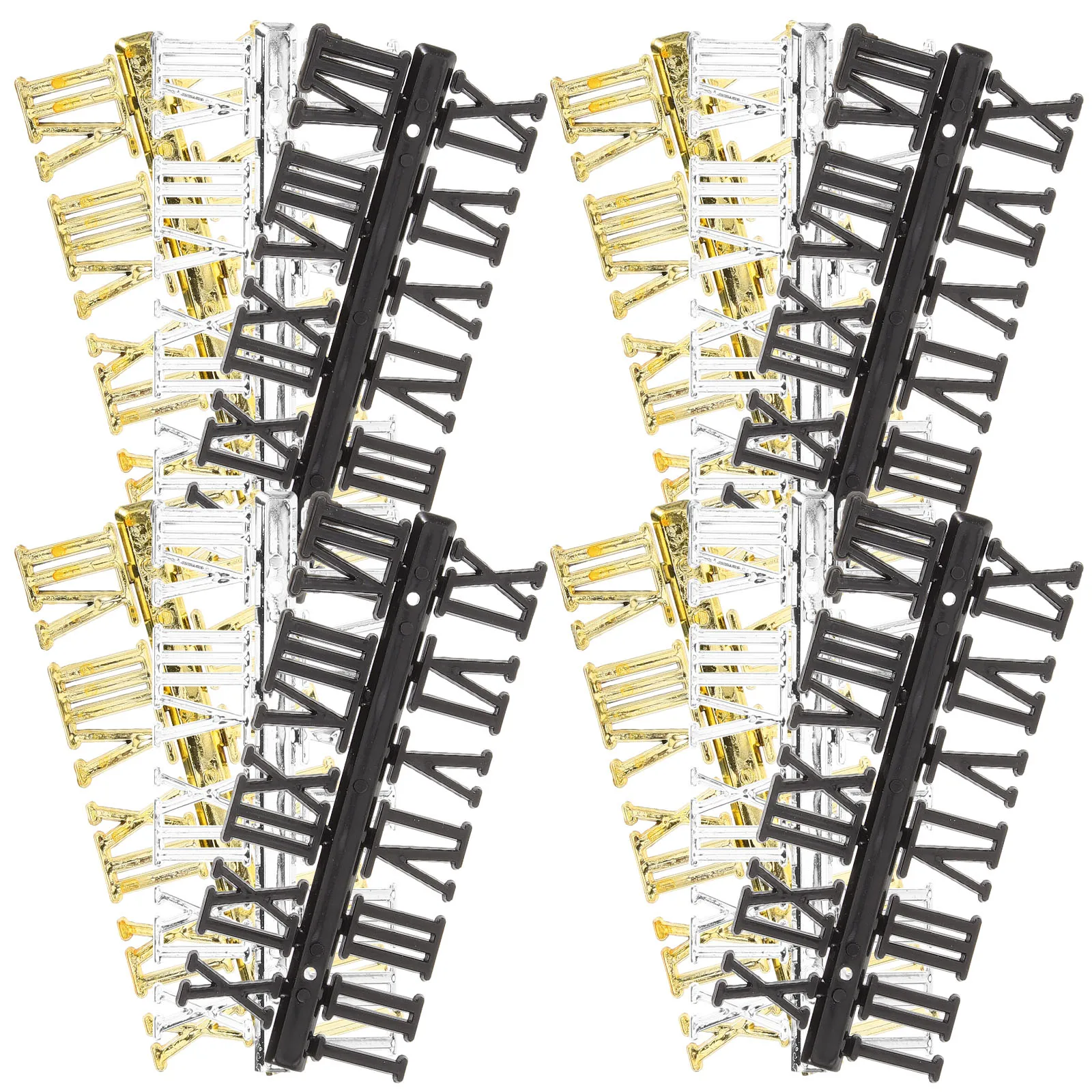 

12Pcs Roman Numeral Plaque Kit Plastic Clock Numbers for DIY Wall Clock Replacement Numerals Sturdy Decorative Timepiece