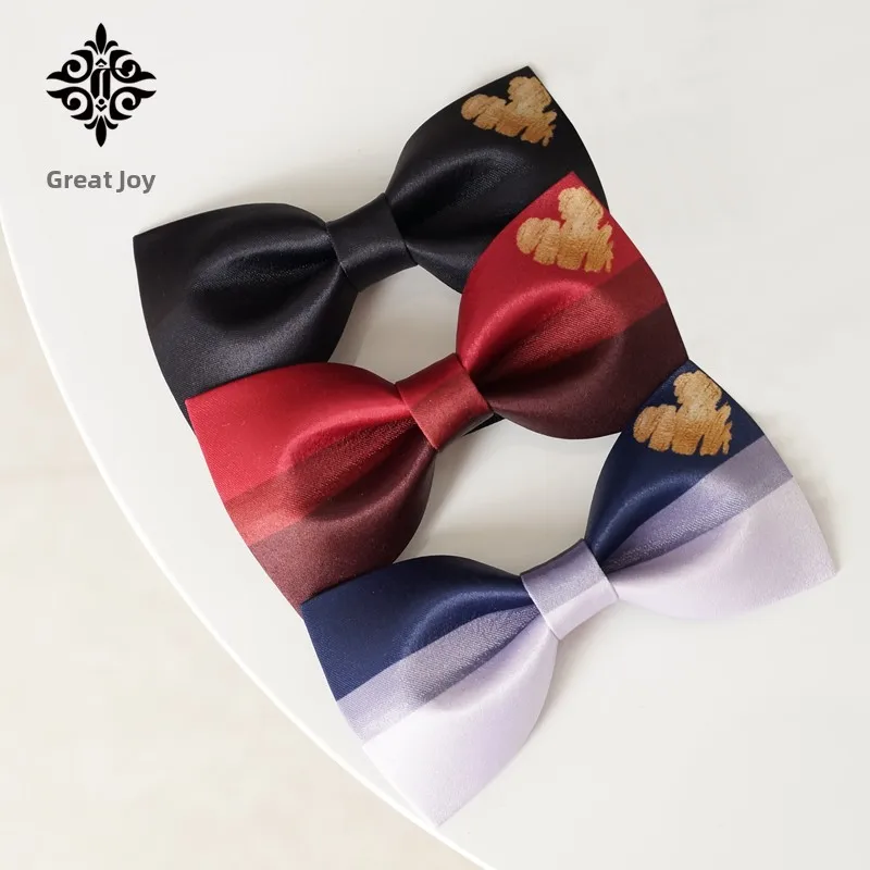 Corbata con Estampado Original para Hombre, Corbata de Moño para Boda, Padrón de Corazón Degradado, Estilo Casual, Tela de Po...