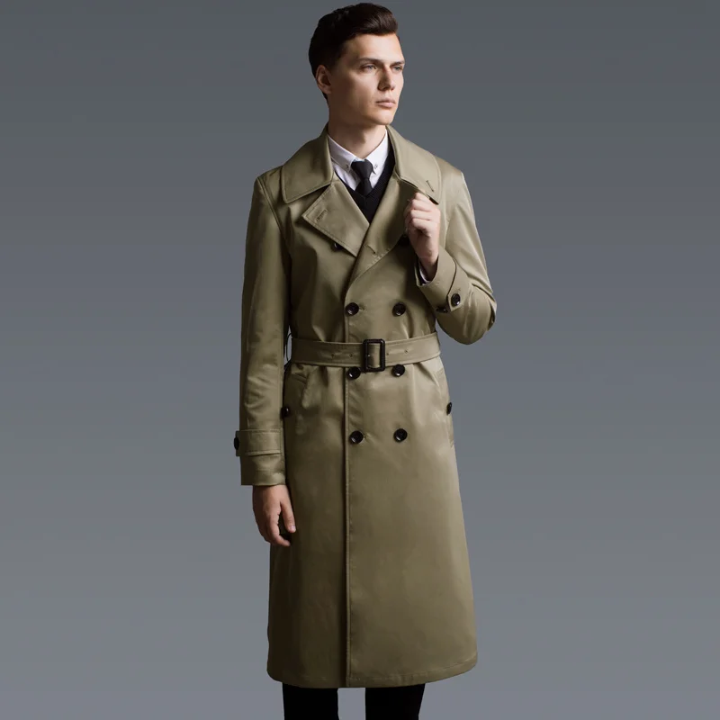 Spring Autumn Jacket Men Trench Coat Streetwear Windbreaker Long Coats Plus Size Chaqueta Hombre NO.979 MY2045