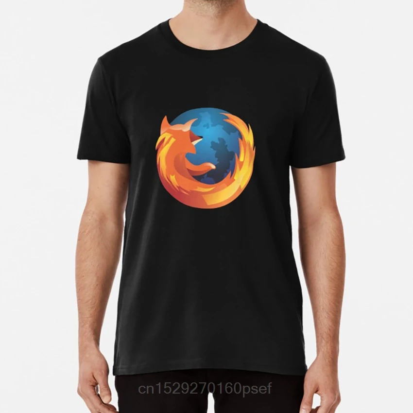 Fashion New Mozilla Firefox Merchandise T-shirt For Men Quality Printing Casual 100%Cotton Short Sleeve Oversize Tee Shirts
