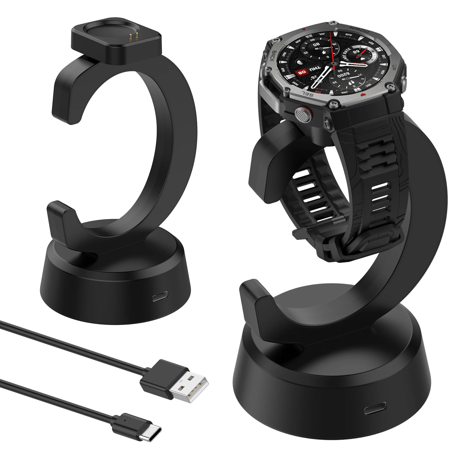 

For Huami Amazfit T-REX3 Pro USB Charging Dock Adapter Anti-Slip Magnetic Charging Cable Smart Watch Connector Watch Accessories