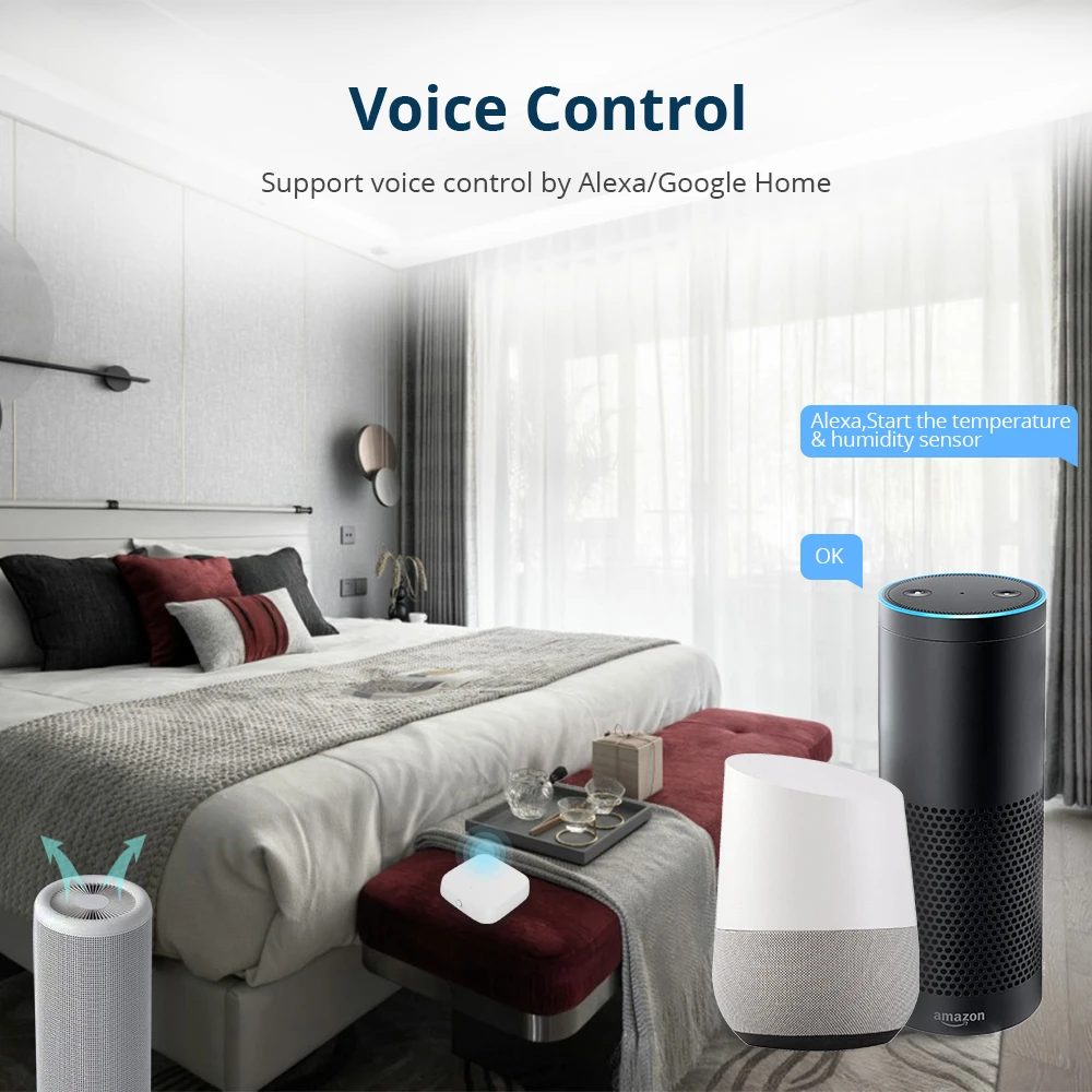 Yagusmart Tuya Zigbee Smart Temperature Humidity Sensor Detector Real Time Monitoring Alexa Google Home Smart Life APP Control