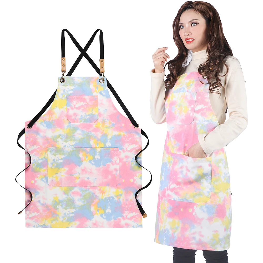 Tie-dye Soft Cotton Apron, Creative, Flower Shop, Cafe, Restaurant, Bookstore, Waiter, Household Cleaning, Unisex