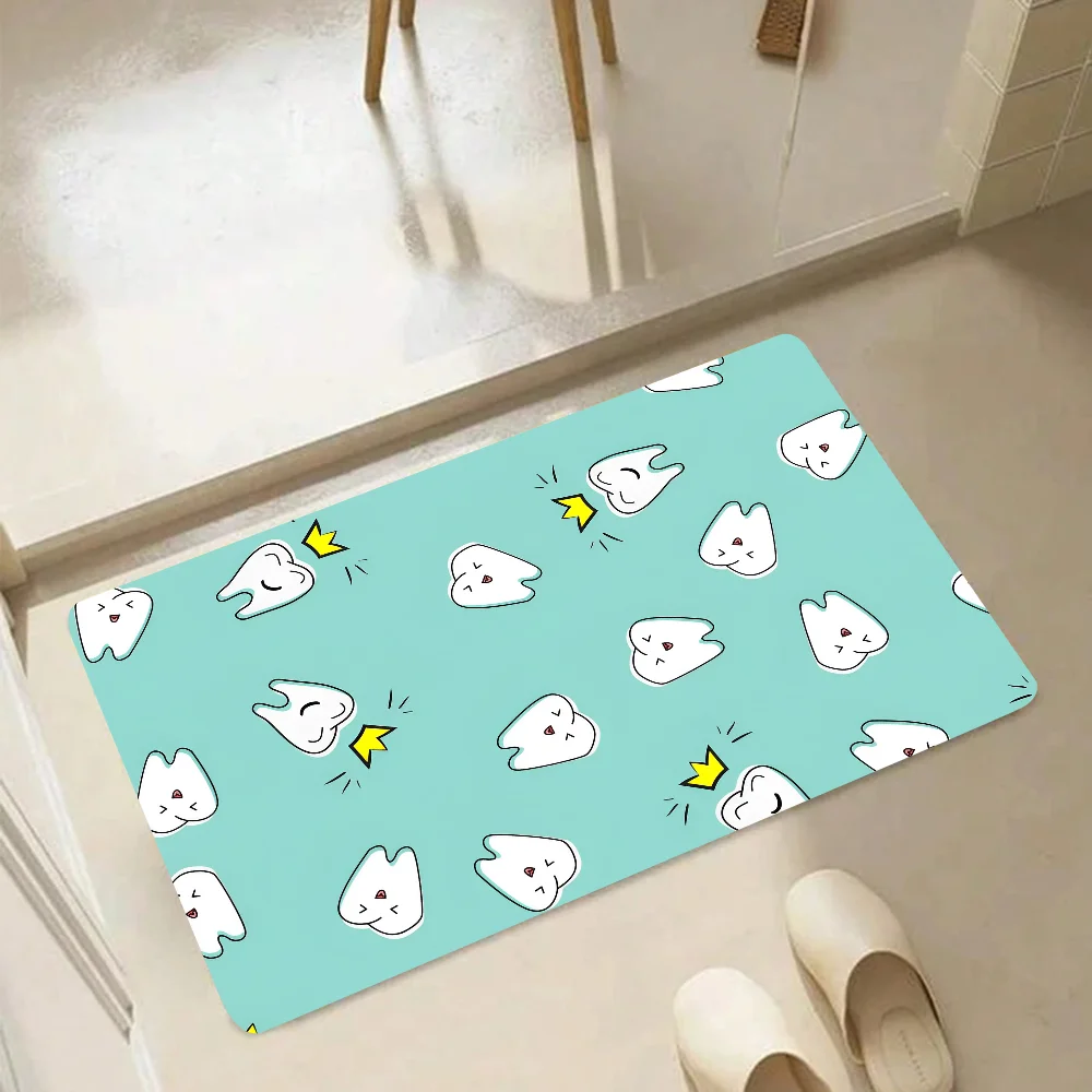 

Cartoon Teeth Floor Mat Doormats Home Carpet Foot Mat Bathroom Absorbent Mats Anti-Slip Mats Home Decor Supplies Carpets Home