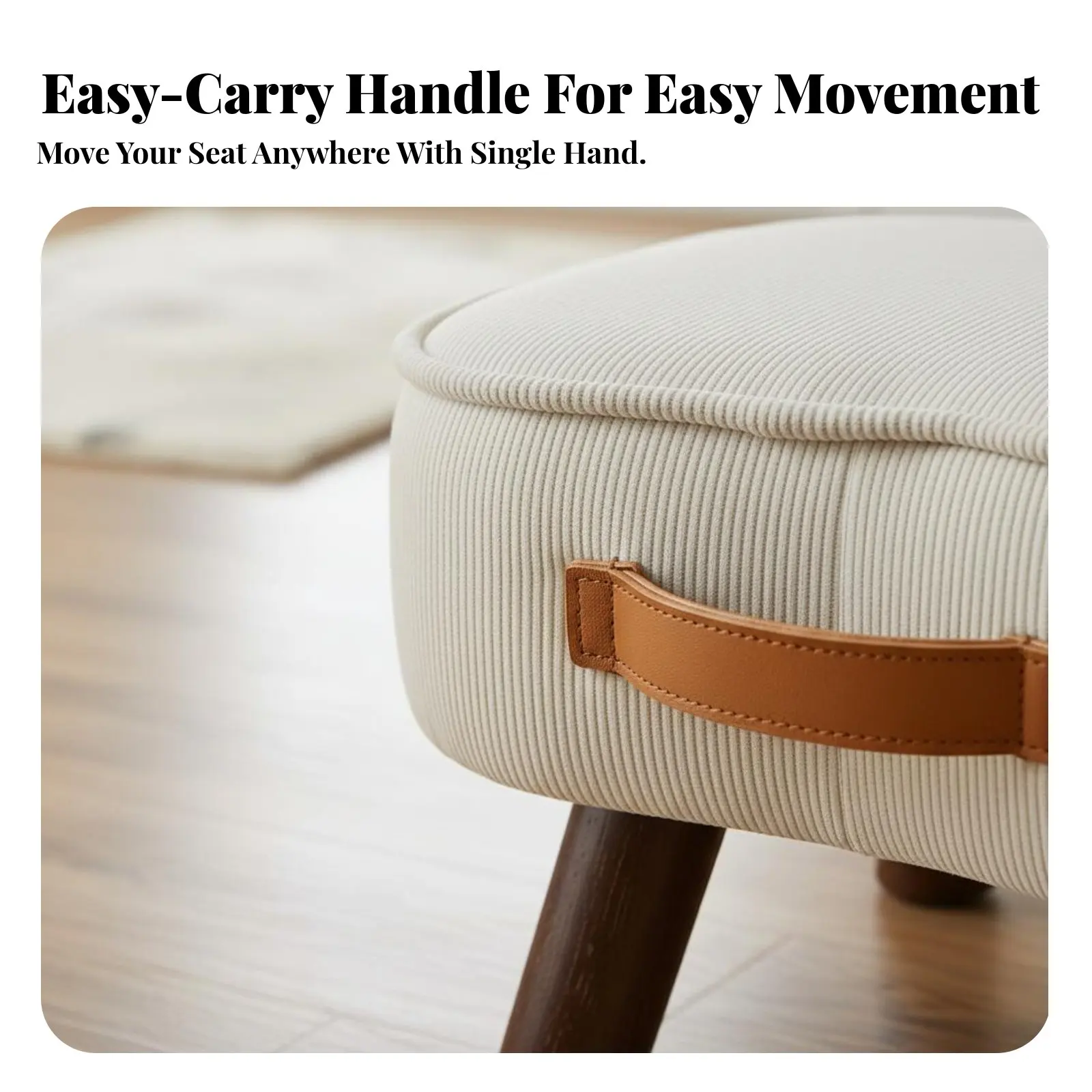 

Мягкий портативный пуфик-оттоманка с ручкой, в форме бобовидного ореха, многофункциональный, с мягкой подкладкой, для гостиной