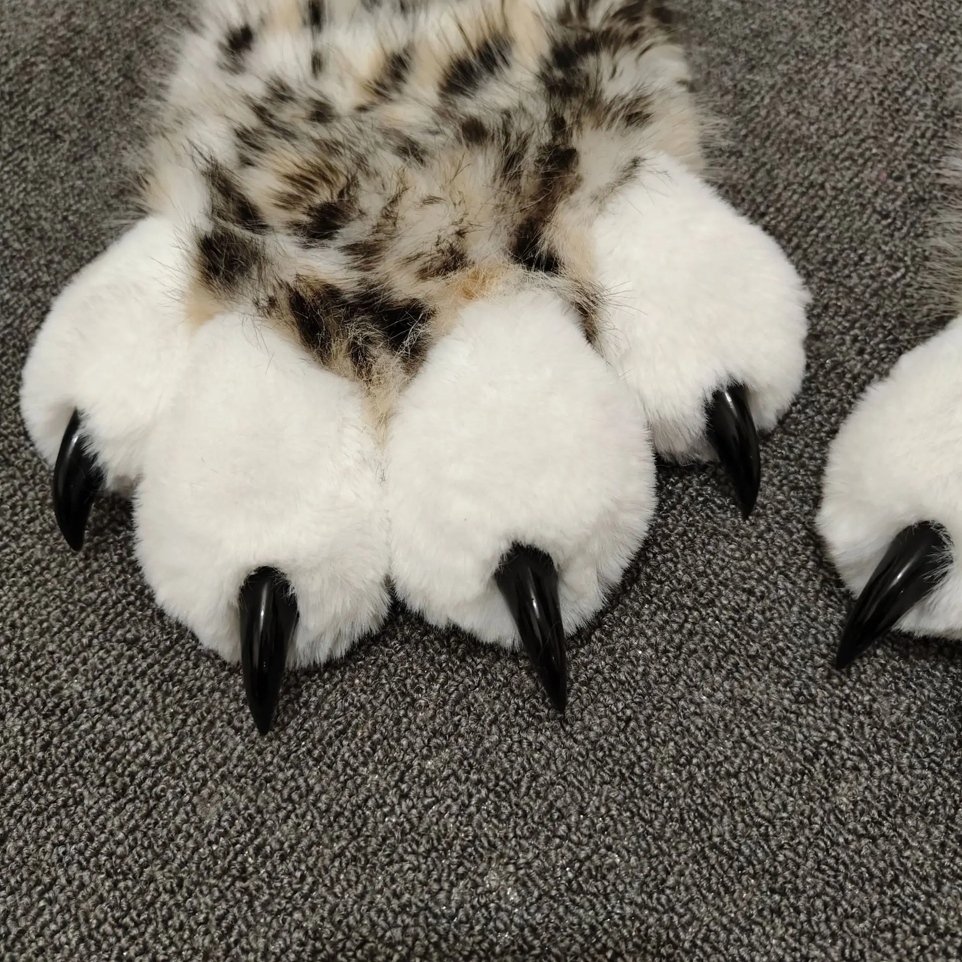 Fursuit Leopard Print Kigurumi Cat Paws Cartoon Plush Furry Cosplay Kig Costume Nail Tiger Claws Full Finger Performance Props