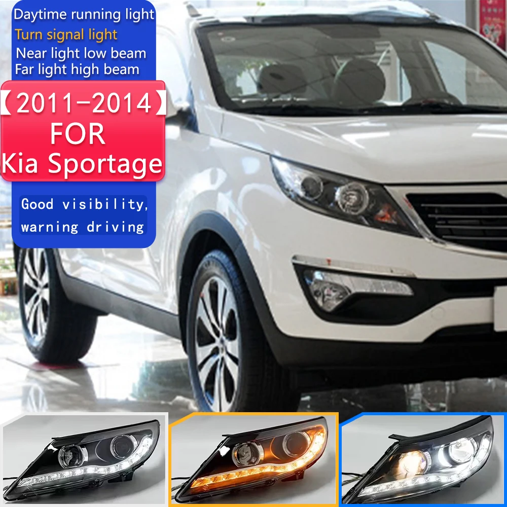 

Стайлинг автомобиля фары для Kia Sportage 2011-2014 Sportage R светодиодные фары светодиодные DRL Hid биксеноновые автоаксессуары
